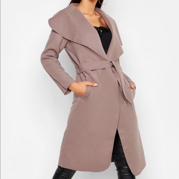 Jackets & Blazers - Belted Shawl Collar Coat